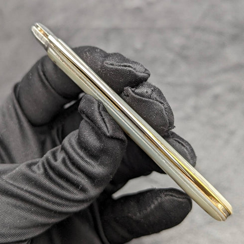 1890年 英国アンティーク 白蝶貝ハンドル 純銀ブレード 折りたたみペンナイフ